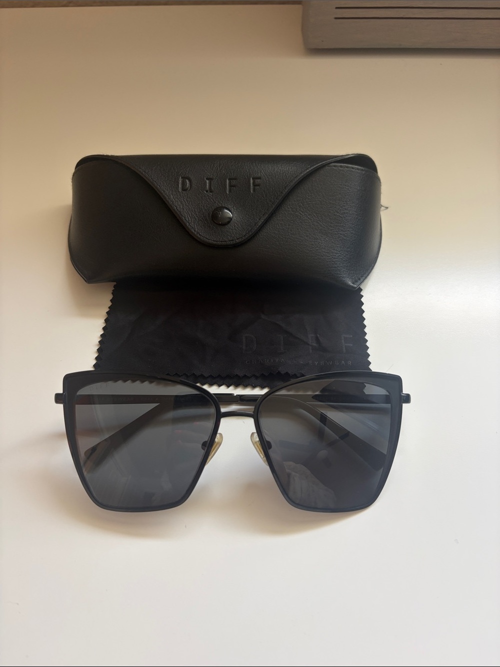 DIFF Eyewear “Becky” Black Cateye Sunglasses